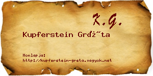 Kupferstein Gréta névjegykártya